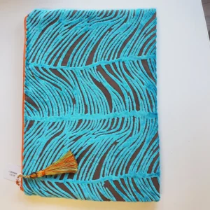 A blue and brown zebra print book cover.