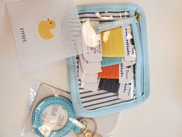 A blue bag with some different types of items inside