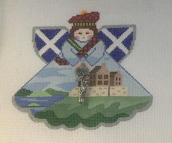 A picture of the scottish flag and castle on it.