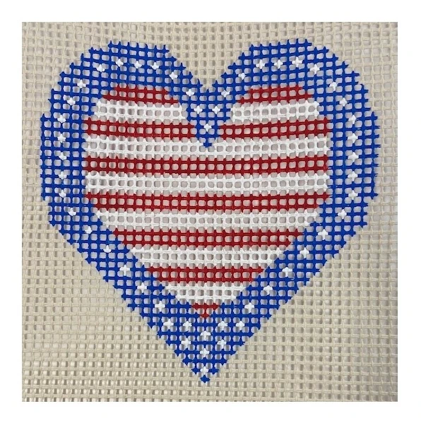 A heart with the american flag on it.