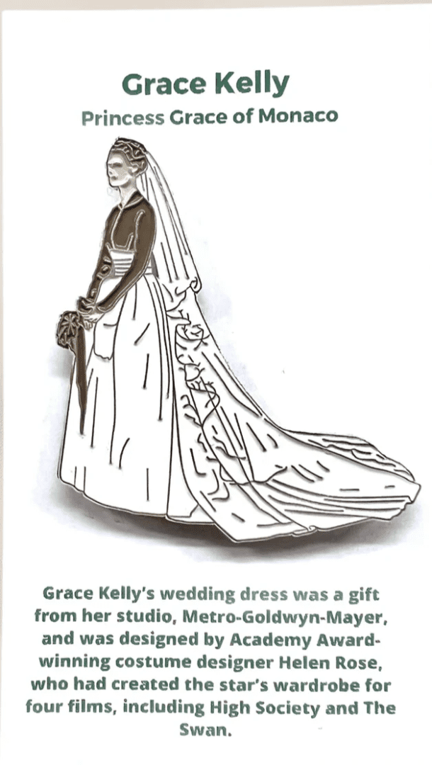 A drawing of a woman in a wedding dress.