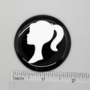 A black and white picture of a woman 's silhouette.