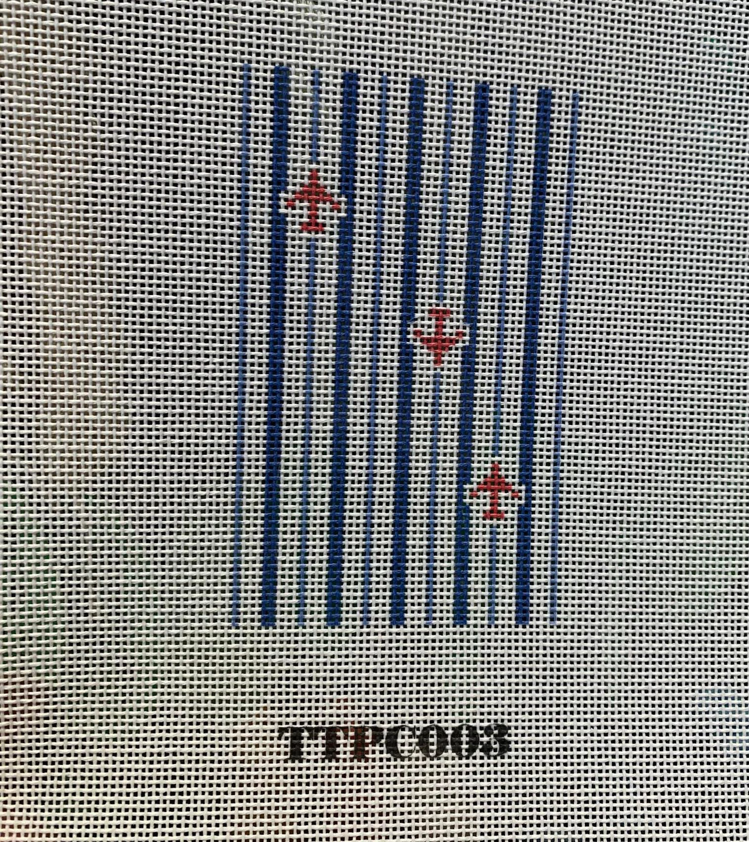 A picture of the back side of a cross stitch pattern.