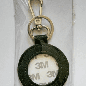A keychain with a picture of the inside of it.