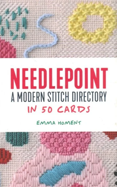 A book cover with a picture of many different types of needlepoint.