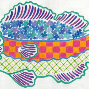 A fish bowl with flowers in it