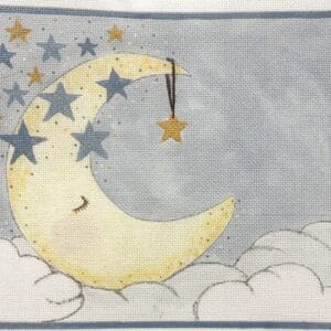 Sleeping Moon Boy Birth Announcement