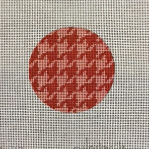 3inch round Red Houndstooth