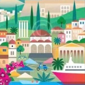 Athens Travel Poster