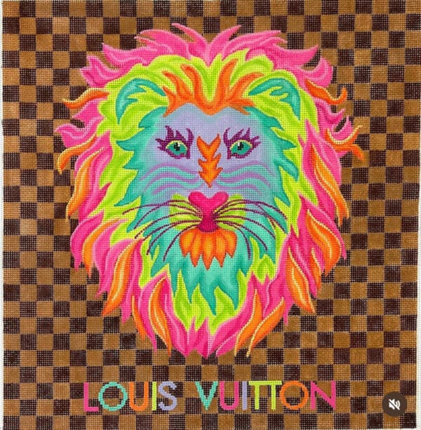 LV inspired Colorful Lion