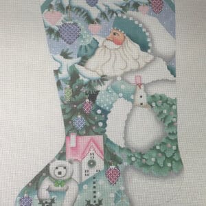 Winter White Santa Stocking