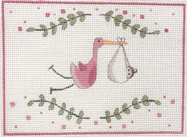 Stork and Baby girl delivery