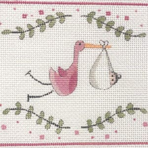 Stork and Baby girl delivery