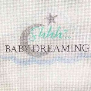 Shhh baby dreaming sign with moon and cloud