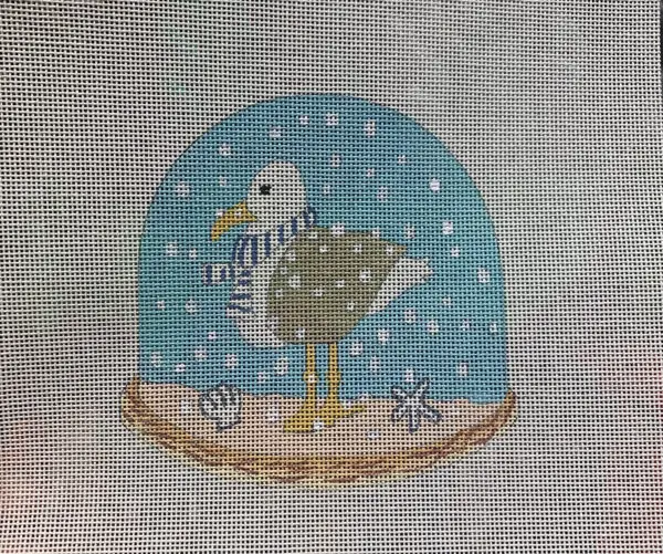 Seagull in a snow globe