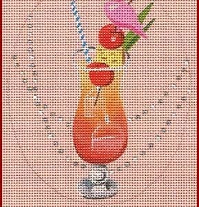 Tropical hurricane cocktail with fruit and bird