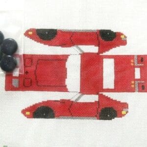 Red sports car cross-stitch pattern
