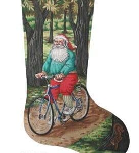 Cycling Santa Stocking