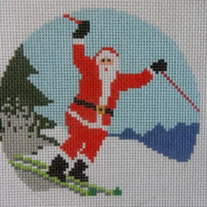 Sporty Santa Skiing