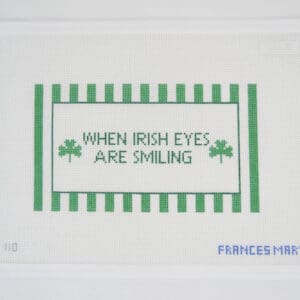 Cross-stitched "When Irish Eyes Are Smiling